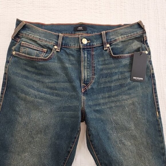True Religion Rocco Jeans Men's 36x32 NWT Relaxed Wide Leg Acid Wash NEW - Picture 8 of 16